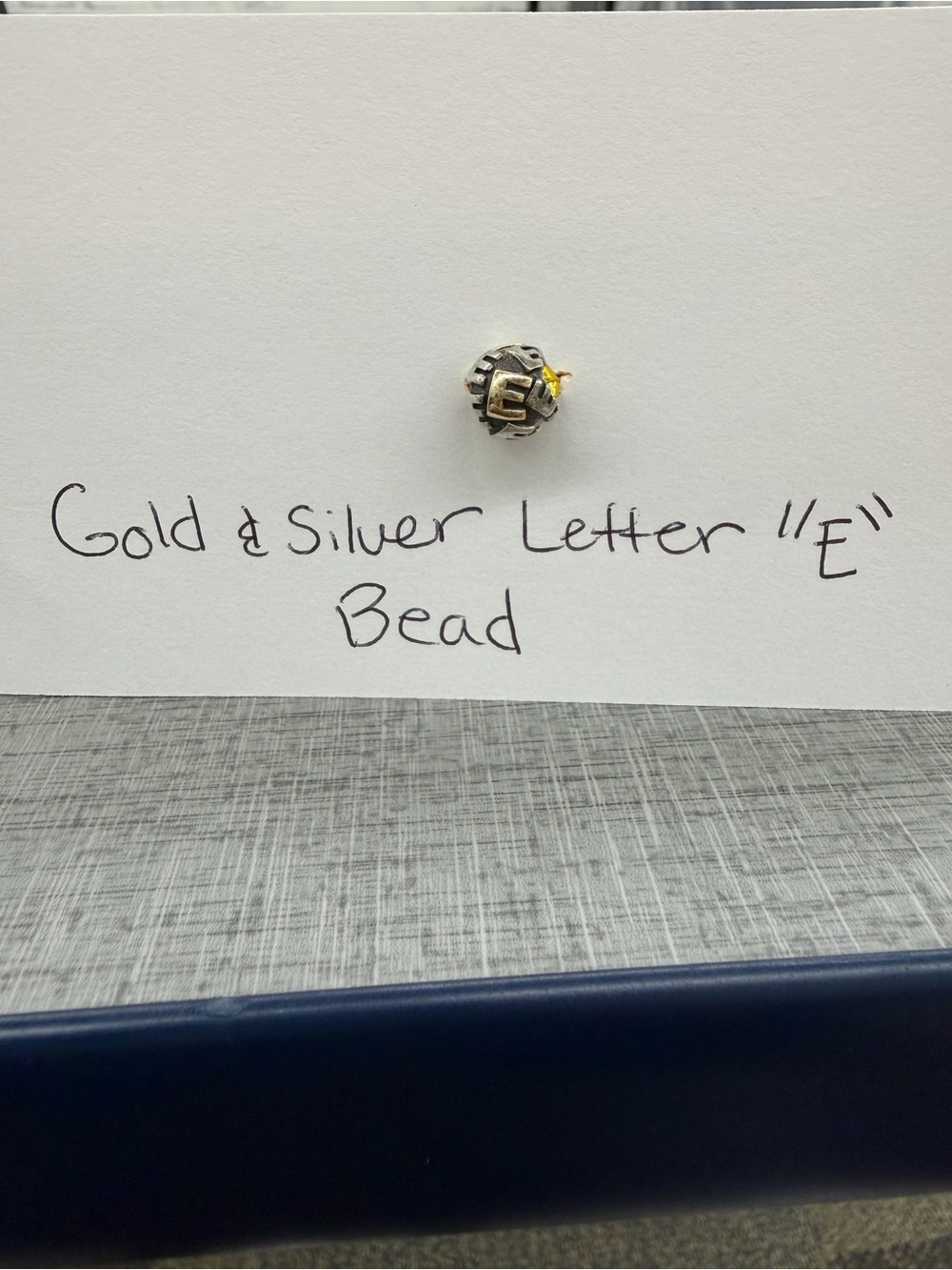 Pandora Retired 14K Gold Sterling Silver Letter E Initial Charm 790298E
